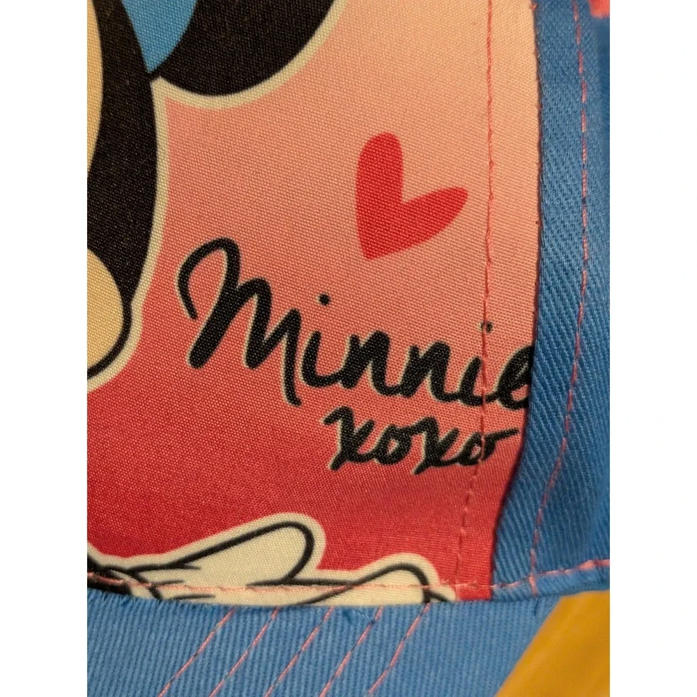 Disney Minnie Mouse Blue Baseball Cap Adjustable Hat Pink Hearts xoxo Graphic